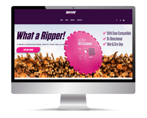 Website Design Agency, Perth, Scotland - Cunningly Good Group - Picture of the front page of the Diatech wordpress e-commerce website following it's redevelopment by Cunningly Good Group