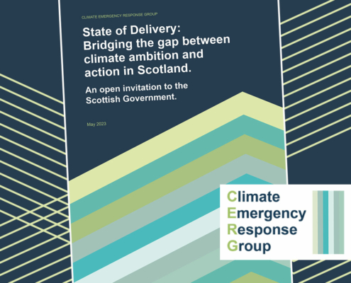 Climate Emergency Response Group report cover featured in work by Cunningly Good Group marketing agency.