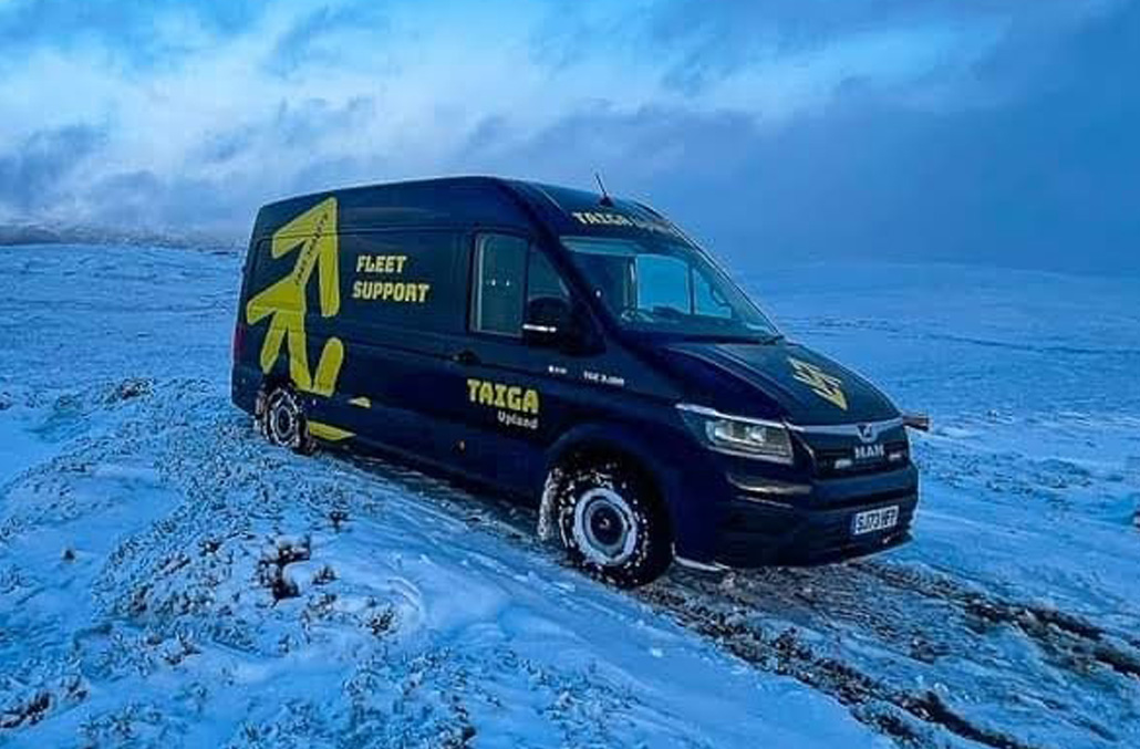Design Agency, Perth, Scotland - Cunningly Good Group - Picture of the van signage for Taiga Upland, rebranding and installation by Cunningly Good Group